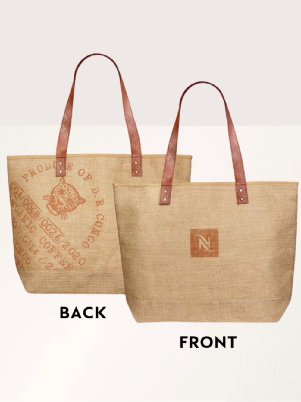 Nespresso Coffee Espresso Branded Jute Tote Bag | Never Used